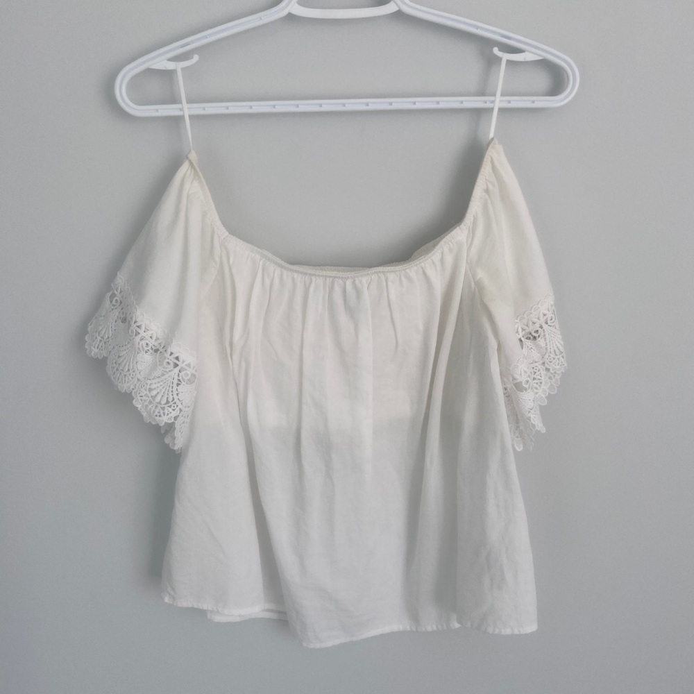 Express off shoulder white top